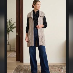 A. Giannetti Wool Blend Shawl Collar Duster/ Vest, Sz M